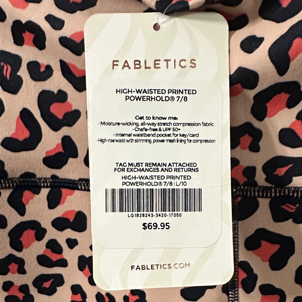 Fabletics Women's Leopard‎ Print Leggings - Pink and Black - Picture 2 of 5
